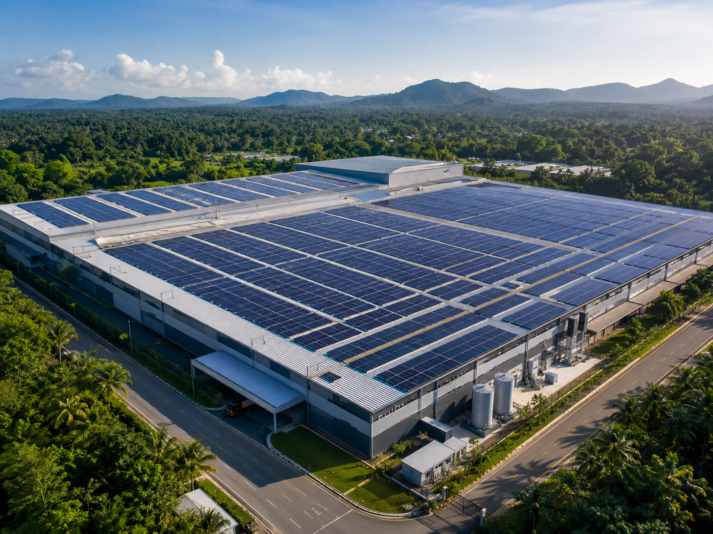 Industrial rooftop solar installation